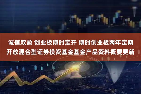 诚信双盈 创业板博时定开 博时创业板两年定期开放混合型证券投资基金基金产品资料概要更新
