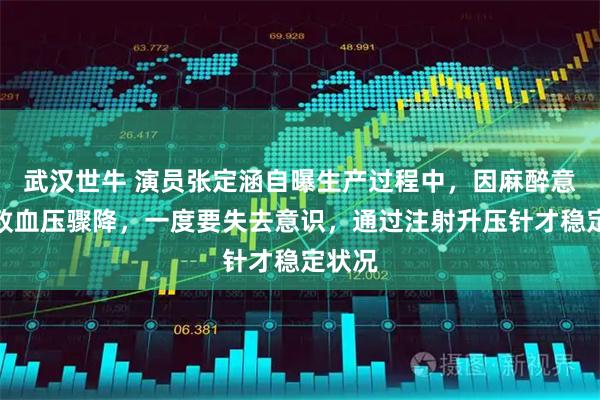 武汉世牛 演员张定涵自曝生产过程中，因麻醉意外导致血压骤降，一度要失去意识，通过注射升压针才稳定状况